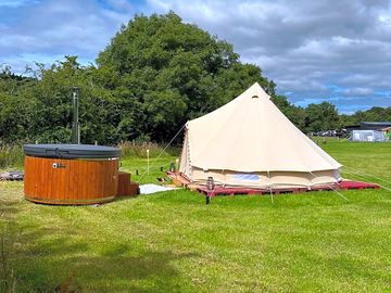 Luxury bell tent with wood fired hot tub (added by manager 22 jul 2022)