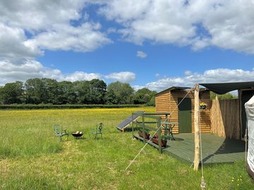 Outside the yurt