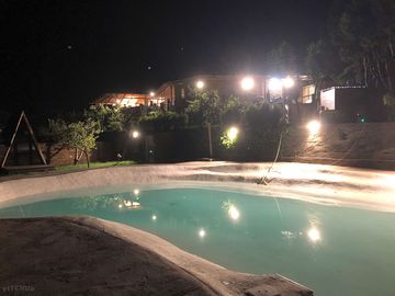 The swimming pool at night