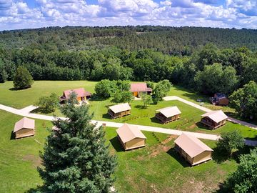 Aerial view of the lodges
