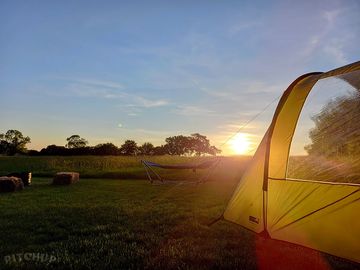 The sun setting