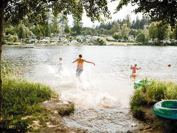 Guests playing in the water