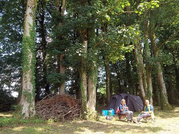 Campers enjoying the sun