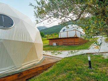 Outside the domes