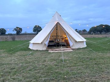 Our luxury bell tents situated within our field.