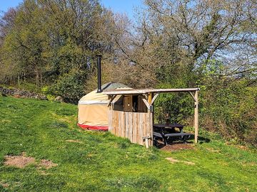 Outside the yurt