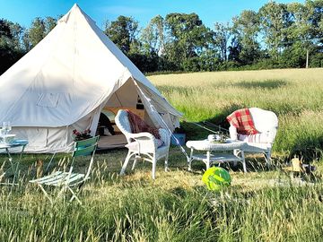 Loads of space and privacy around both bell tents