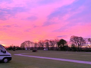 The park at sunset