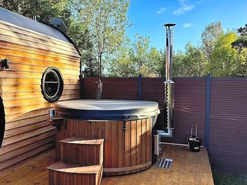 Exterior with hot tub