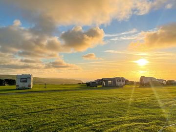 Golden hour views from grass pitches