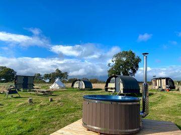 Campsite with hot tub