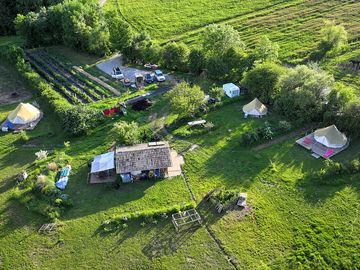 Aerial view of the farm site