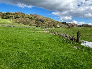 Camping field with a slight slope