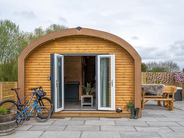 Pod exterior with private garden
