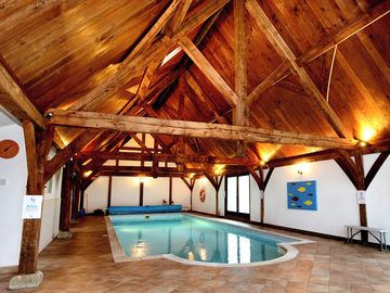 Our indoor heated pool is available to all our glamping guests.