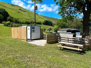 Toilet block and washing up area