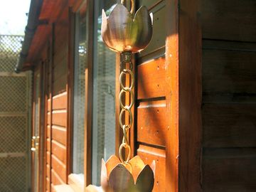 Rain water chain at the cabin