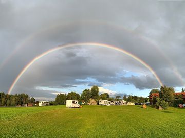 Double rainbow over the site