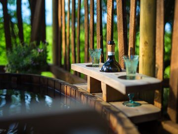 Sunken woodfired hot tub