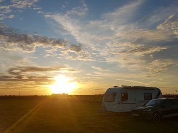 Sunset over the pitches