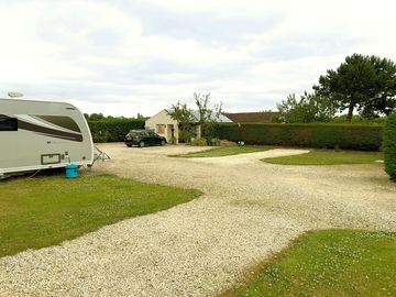 Hardstanding pitches and shower block