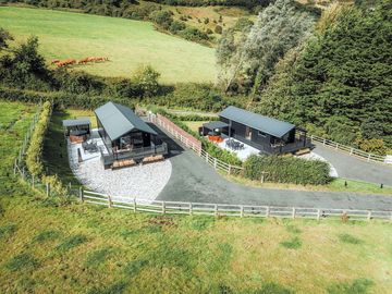 Aerial view of the cabins