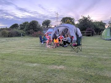 Marshmallow toasting time on the pitch