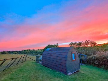 Visitor image of the pod at sunset (added by manager 27 sep 2022)