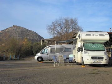 Hardstanding pitches with mountain views