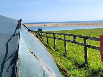 Tent pitch with views of chesil beach and portland (added by manager 12 jul 2023)