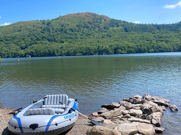 Inflatable boat on the beach