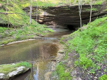 Little creek starts from the cave. site where harvard did a study in 1918 of new albany slate.