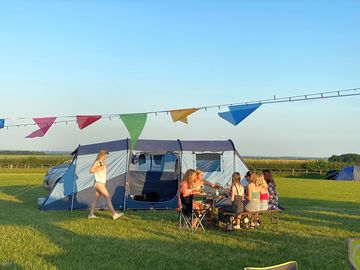 Dining outside the tent