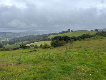 Ben ffridd campground with far-reaching views