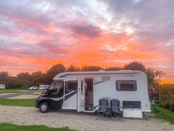 Beautiful sunset over the site