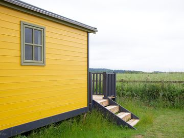 Views from the shepherds hut over the meadows
