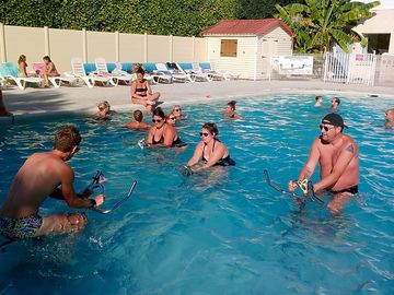 Aquabike session at the pool