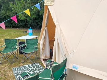 Outside bell tent