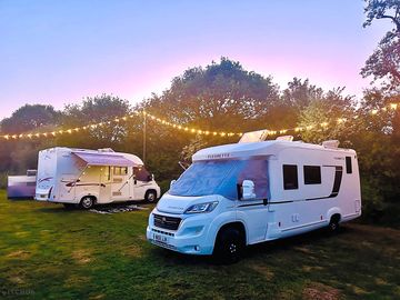 Motorhome camping under the stars