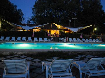 The swimming pool at night