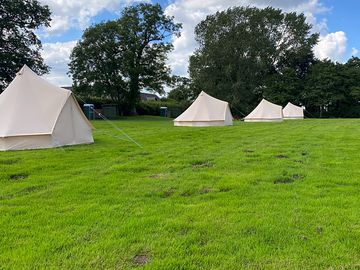 Well-spaced bell tents