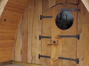 Handmade oak camping pod