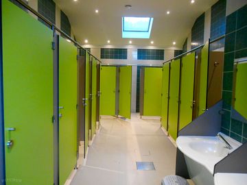 Toilet and shower block