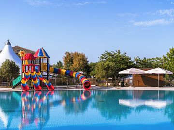 Swimming pool with slides