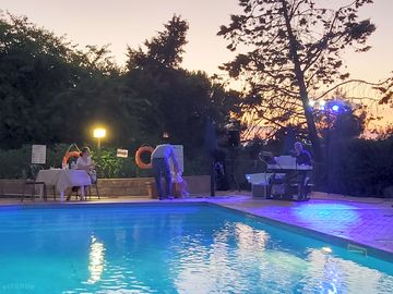 Music party at the pool