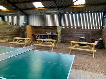 Table tennis is available in the old cow shed