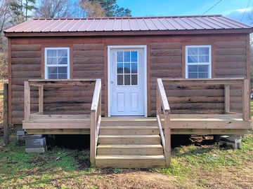 Decking outside arrow head cabin