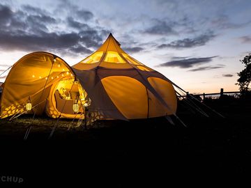 Bell tent at sunset (added by manager 23 jan 2022)