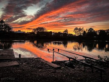 Stunning sunset over carp lake