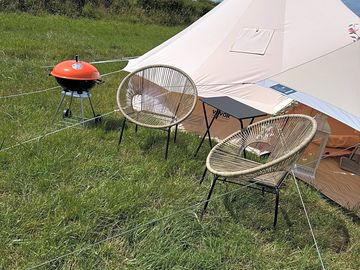Outdoor seating area and bbq